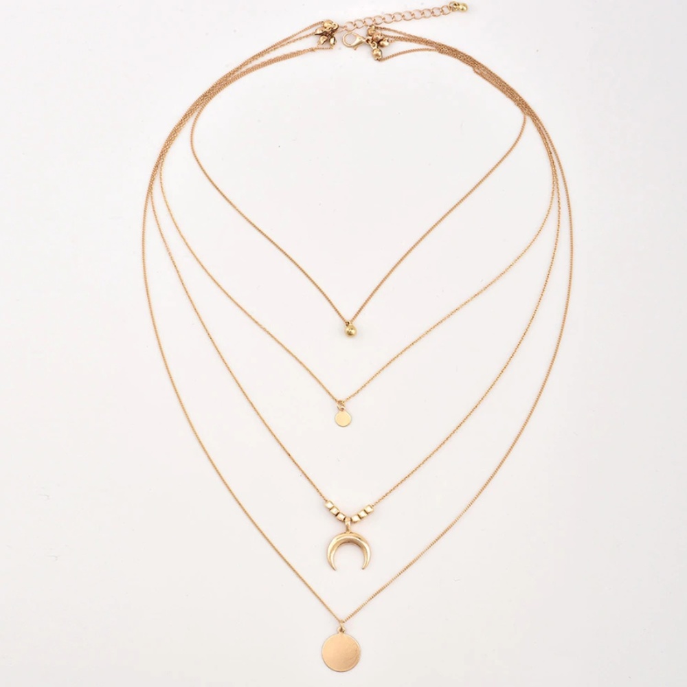 Layered boho moon necklace pendant - Picture 2 of 2